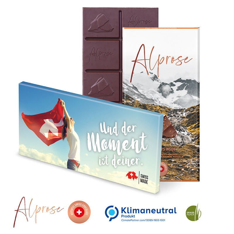 Alprose Schweizer Schokolade, Klimaneutral, FSC®
